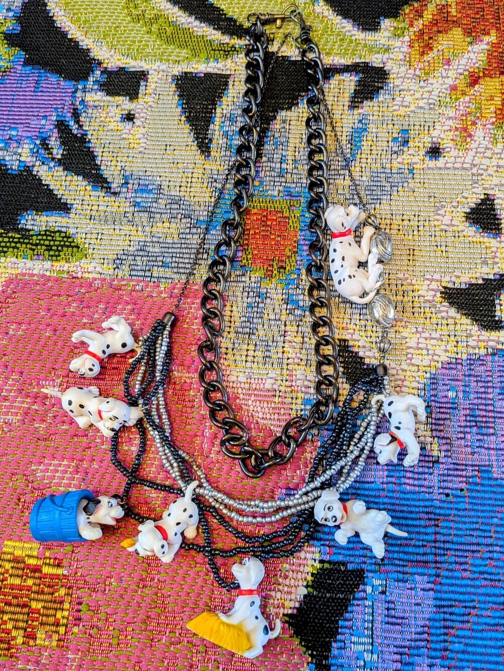 Upcycled Refashioned Vintage Disney 101 Dalmatians Necklace